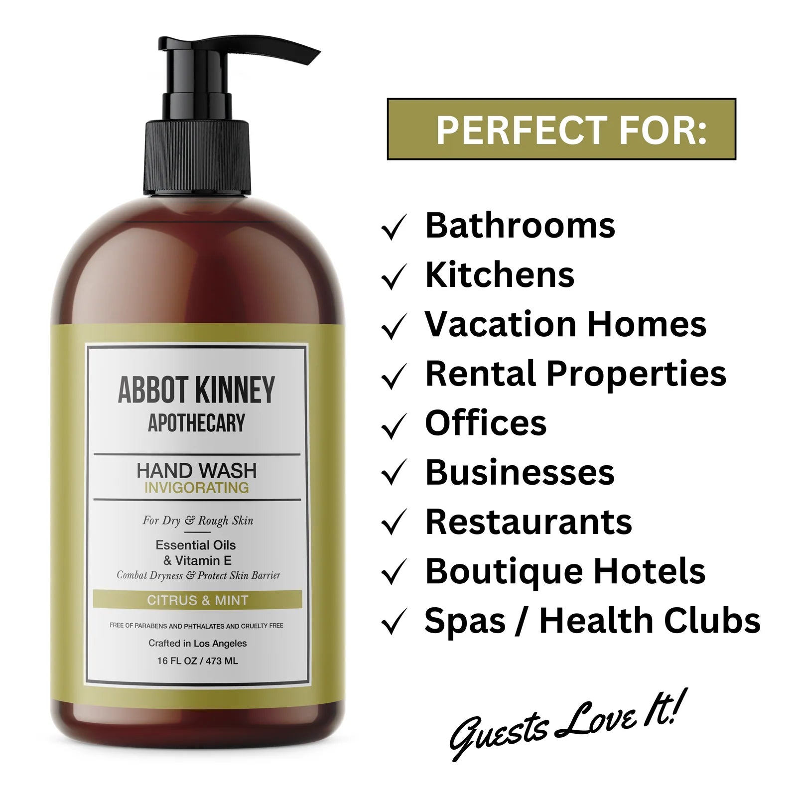 ABBOT KINNEY APOTHECARY MOISTURIZING HAND WASH - CITRUS AND MINT - 16 FL OZ