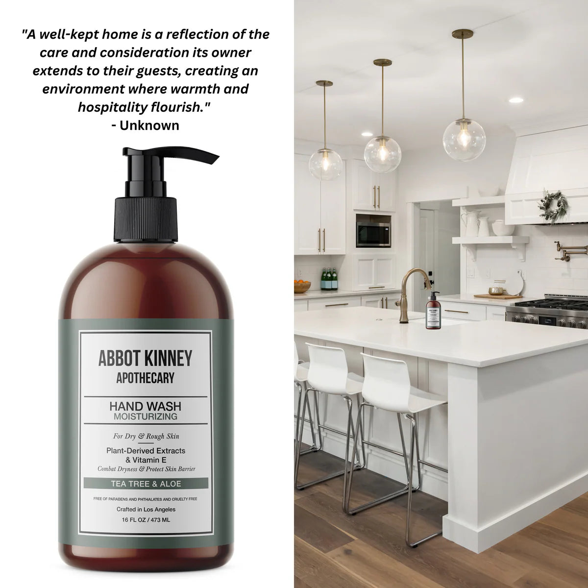 ABBOT KINNEY APOTHECARY MOISTURIZING HAND WASH - TEA TREE AND ALOE - 16 FL OZ